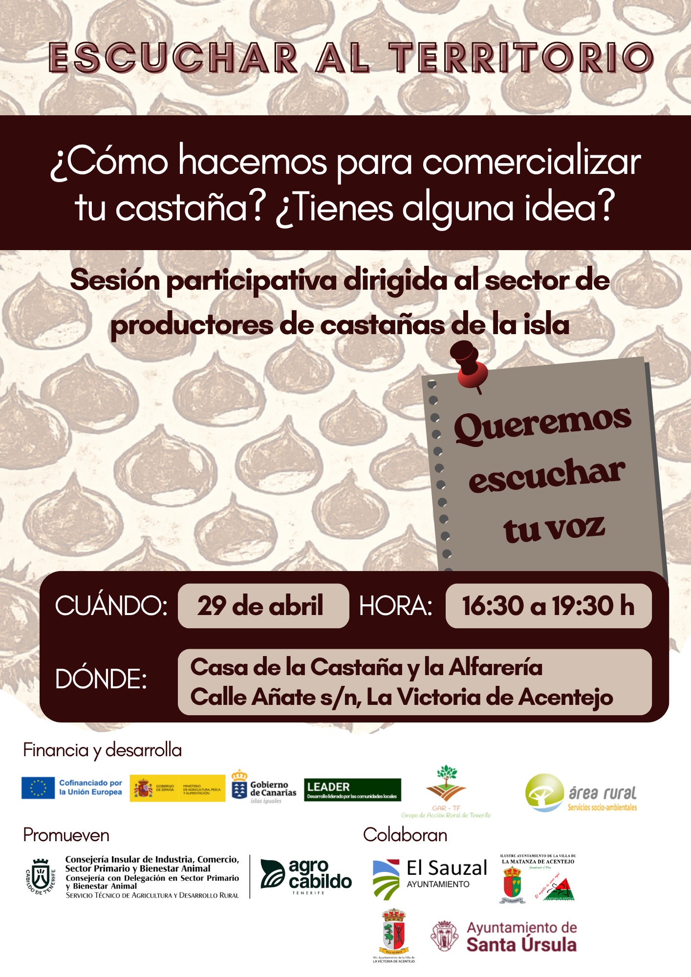 Sesión participativa dirigida al sector de productores de castañas de la isla